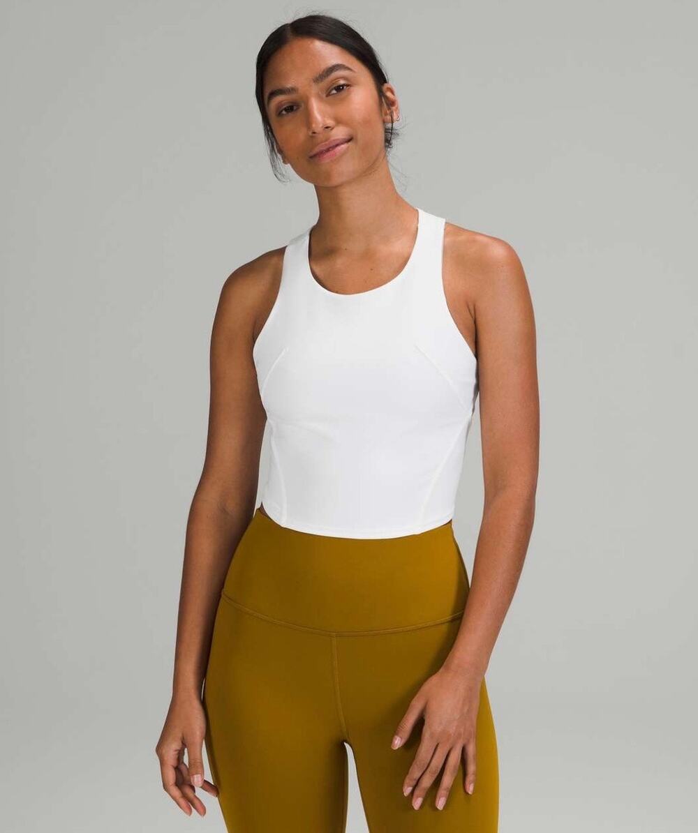 Lululemon Invigorate Training Tank Top White Women’s Size 4 Everlux Cropped EUC